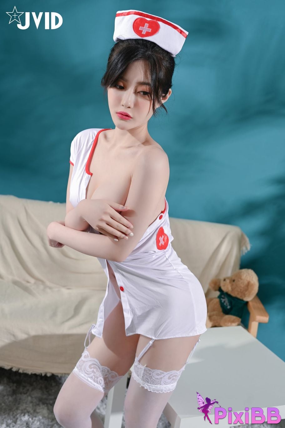 JVID Li Nai Jiang Da Wan Yi Miao Shi Bu Fa Shao Suan Tong Xiao Hu Quan Xin Pei Ban Zhao Gu Ni Huan Mei Lun Dao Chao Gan Guan Xi Jiao Kai Gei Zai Shen Bao Zhu Ru Bai Se Zhi 159