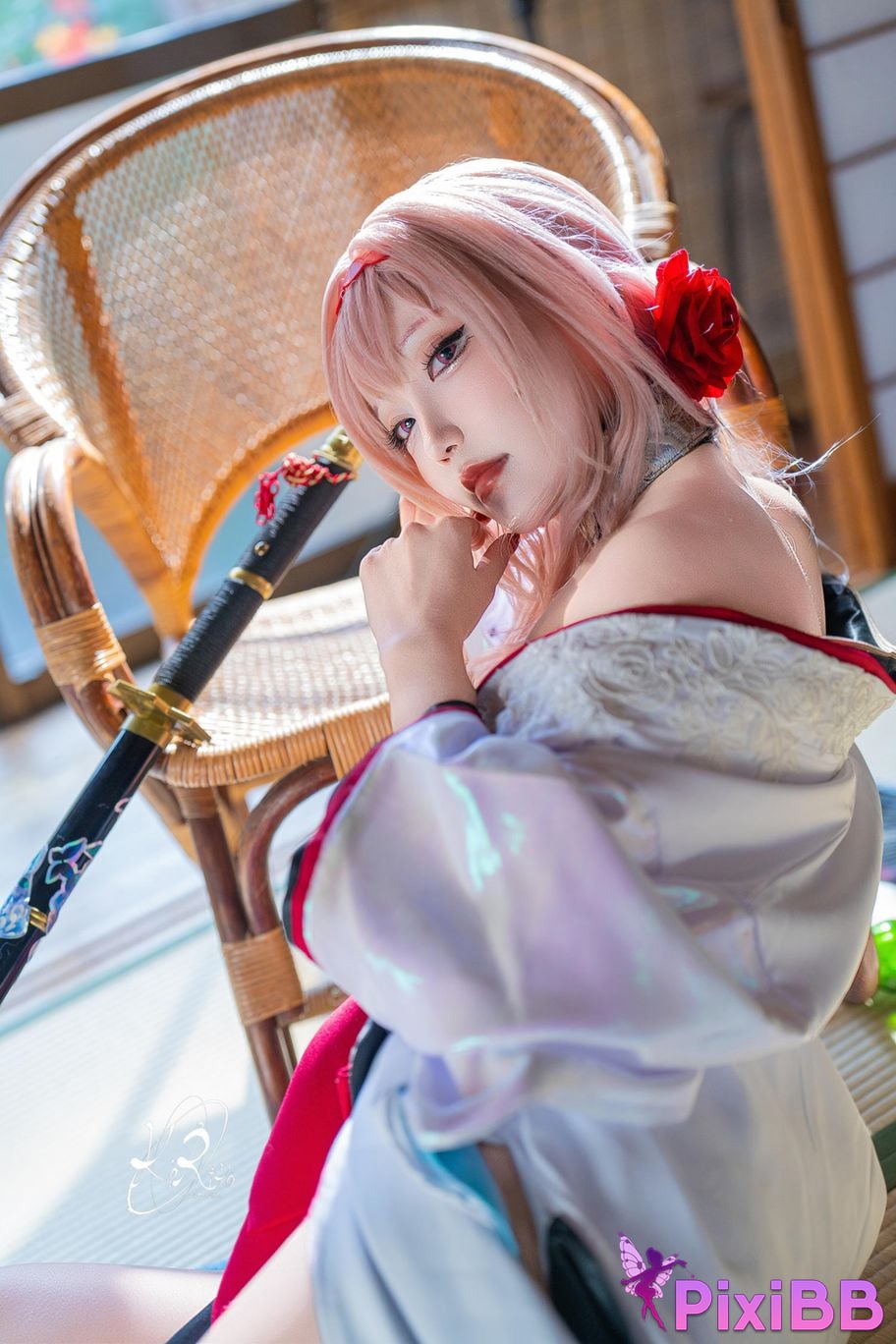 Cosplayer cut Celia red lotus shadow flower of longing PixiBB.COM 006