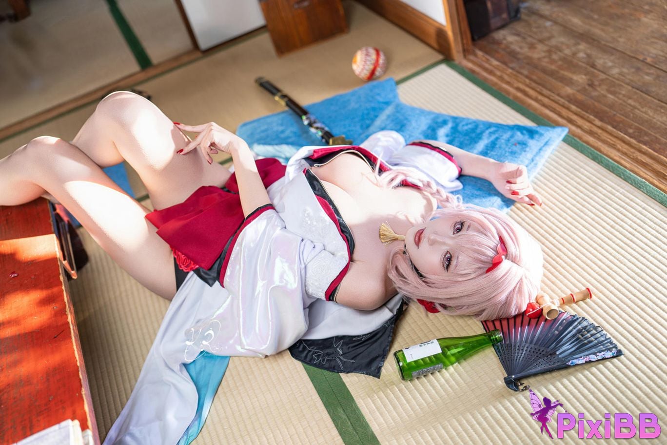 Cosplayer cut Celia red lotus shadow flower of longing PixiBB.COM 007