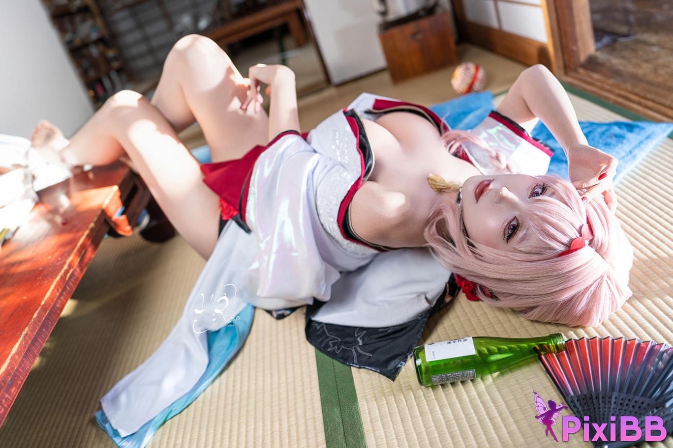 Cosplayer cut Celia red lotus shadow flower of longing PixiBB.COM 010