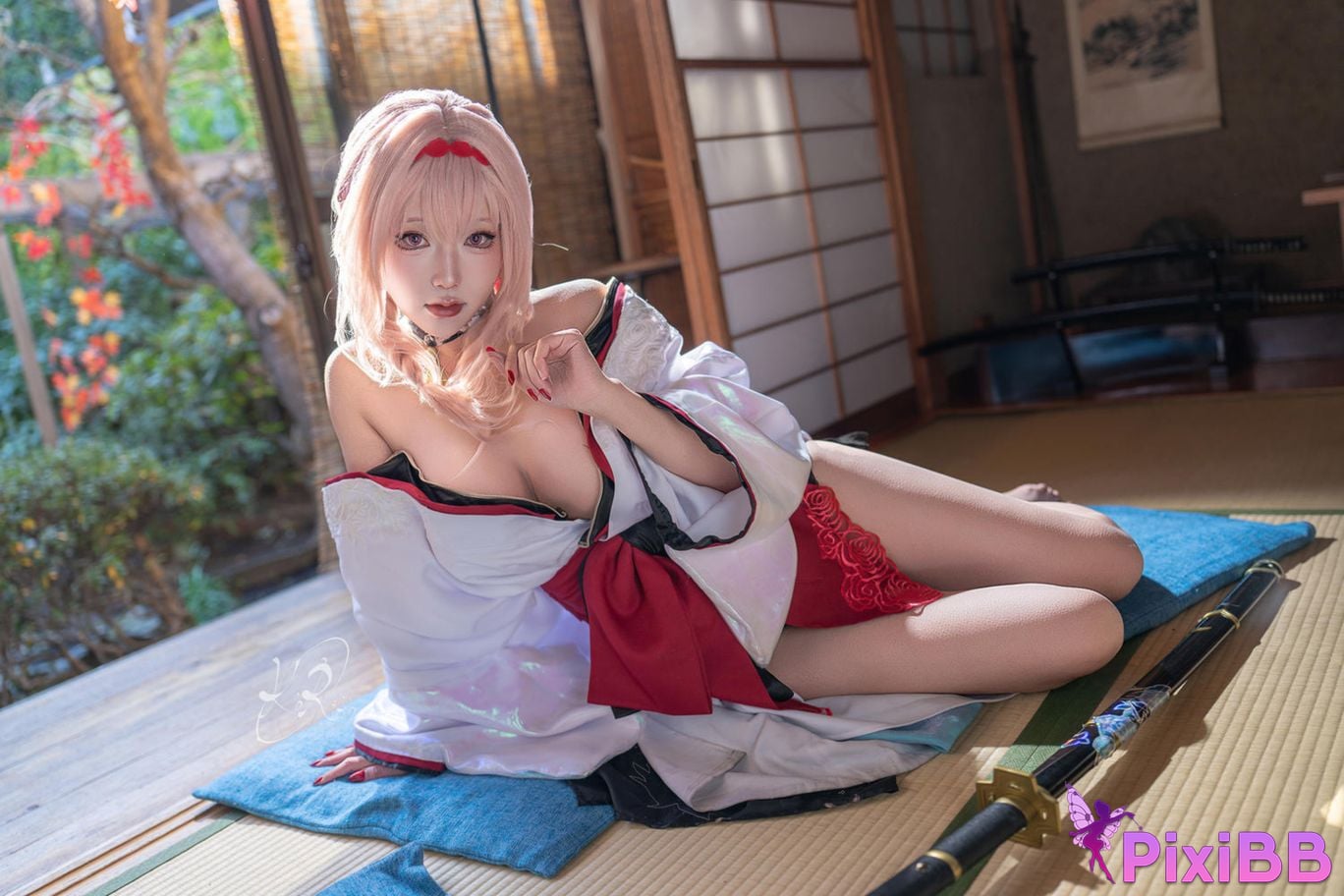 Cosplayer cut Celia red lotus shadow flower of longing PixiBB.COM 011