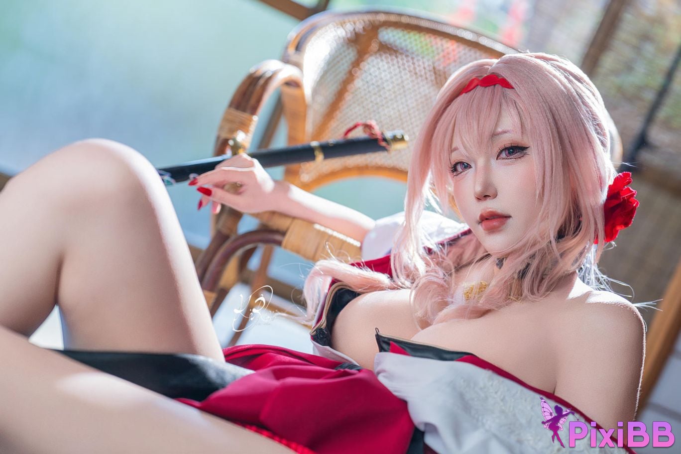 Cosplayer cut Celia red lotus shadow flower of longing PixiBB.COM 028