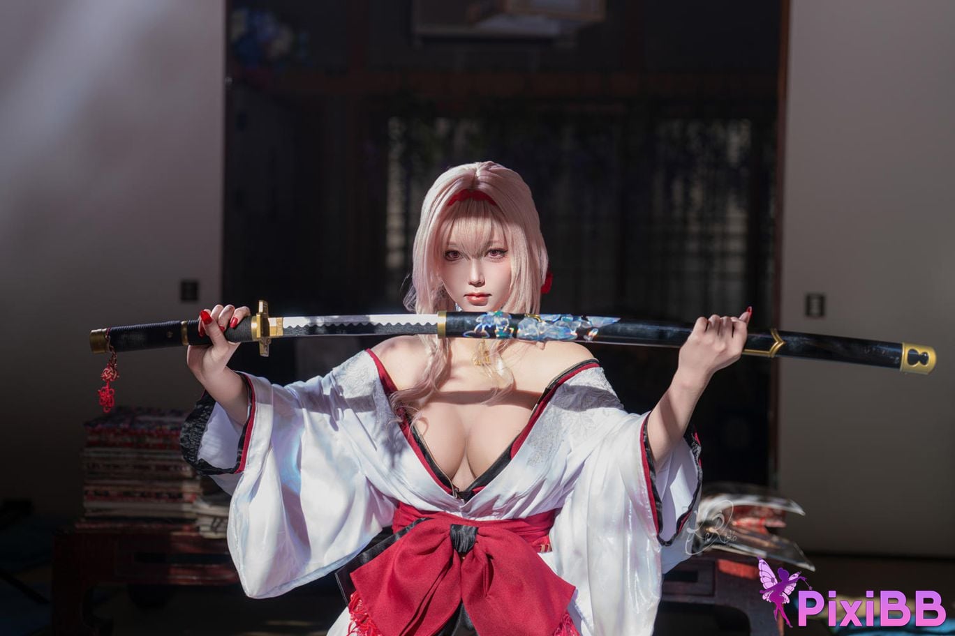 Cosplayer cut Celia red lotus shadow flower of longing PixiBB.COM 034