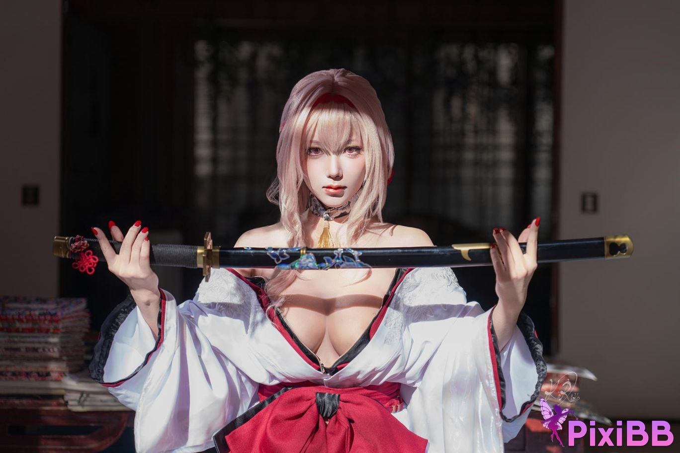 Cosplayer cut Celia red lotus shadow flower of longing PixiBB.COM 035