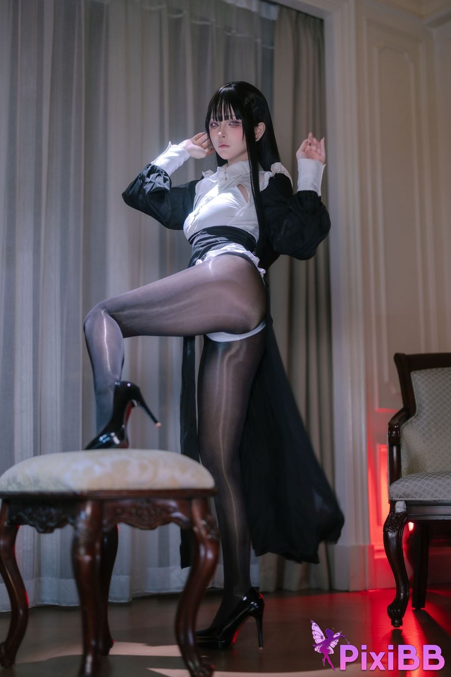 Cosplay Yuyu Black Silk Nun PixiBB.COM 012