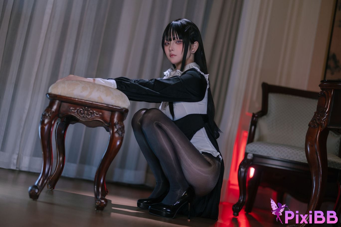 Cosplay Yuyu Black Silk Nun PixiBB.COM 021