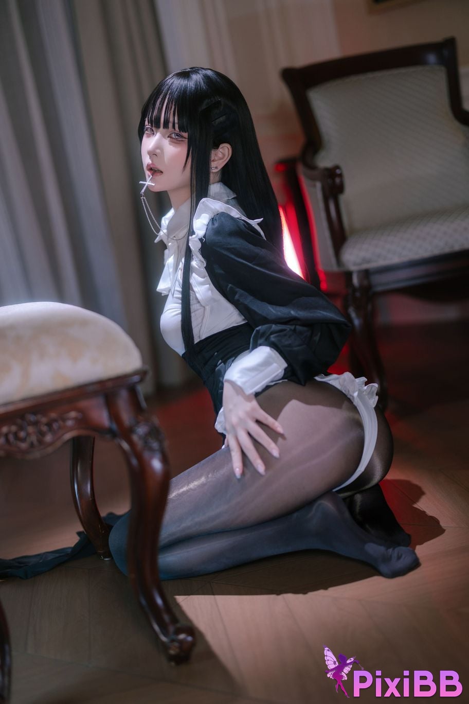Cosplay Yuyu Black Silk Nun PixiBB.COM 028
