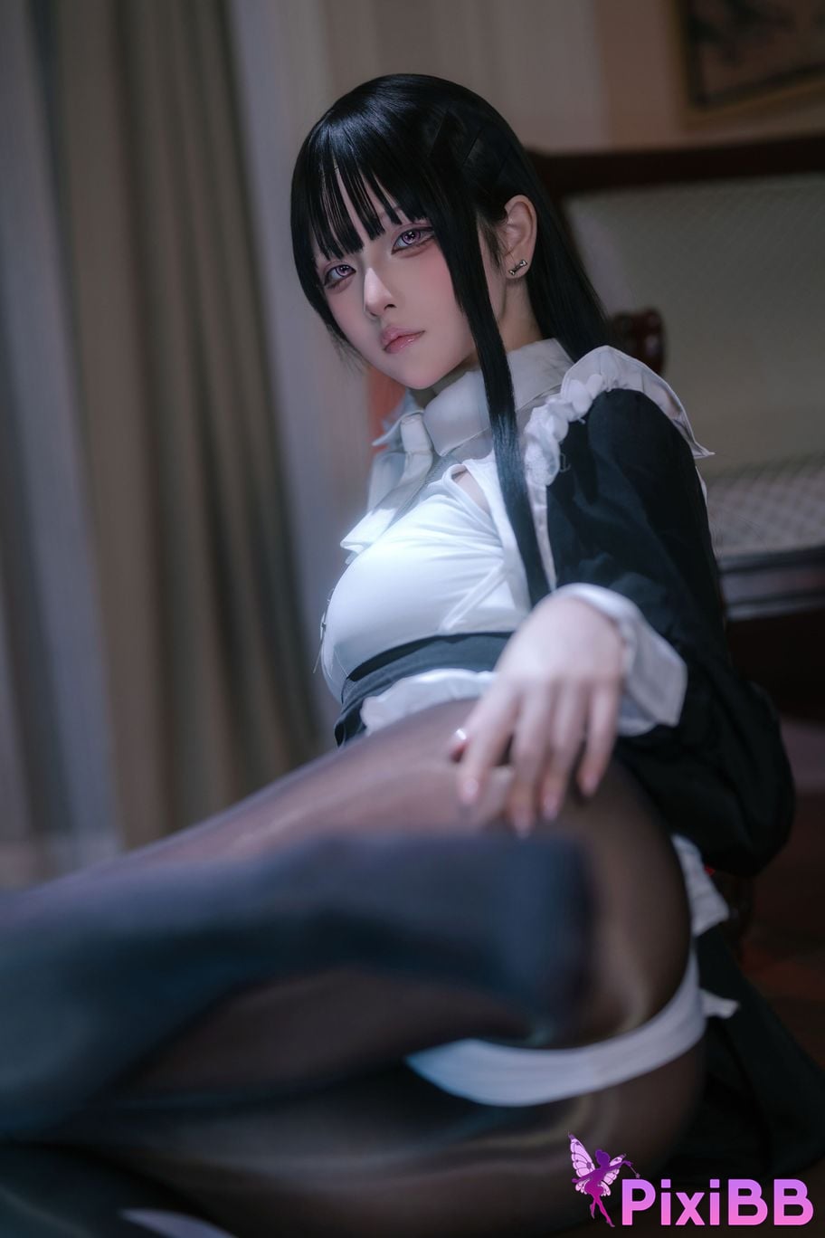 Cosplay Yuyu Black Silk Nun PixiBB.COM 033