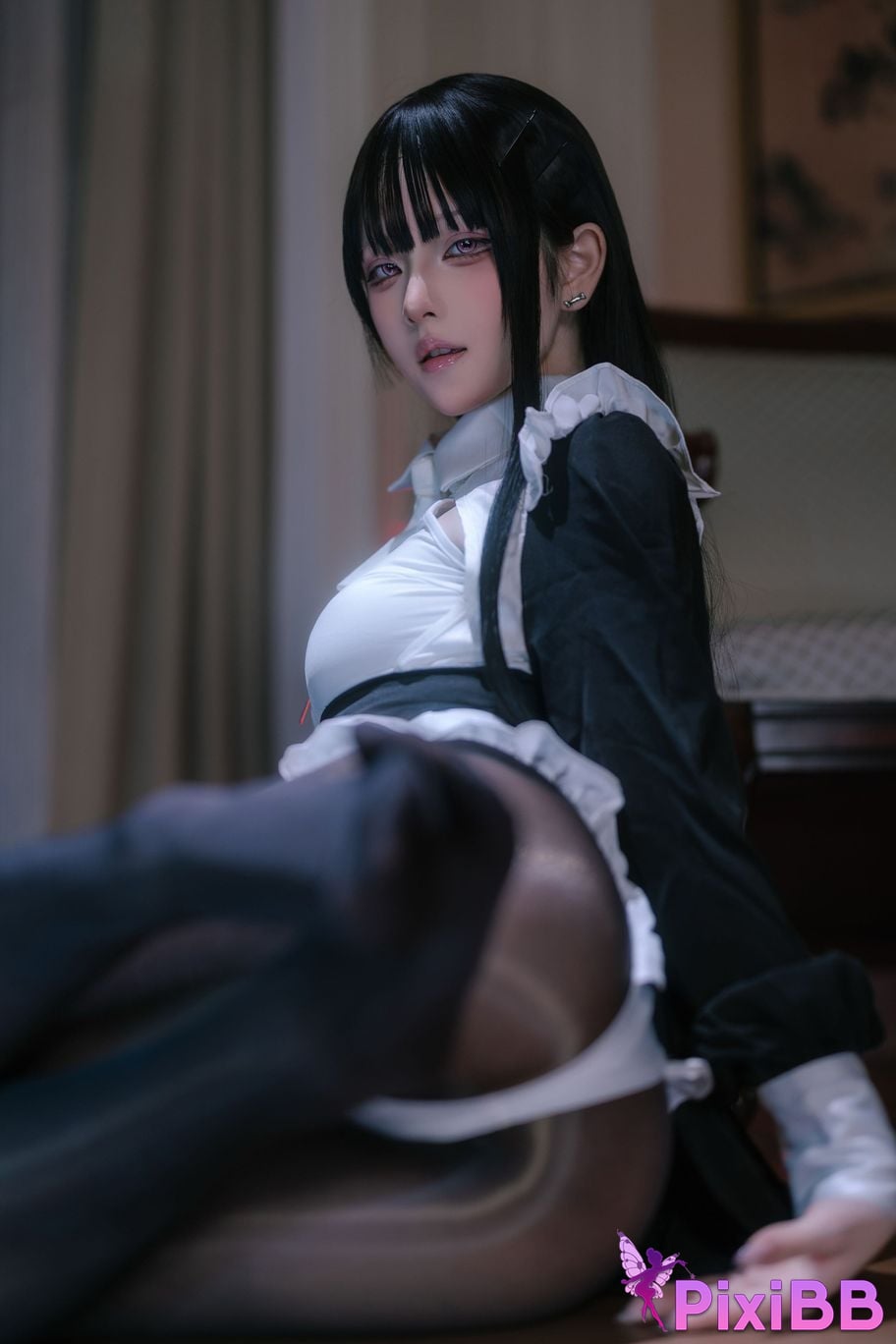 Cosplay Yuyu Black Silk Nun PixiBB.COM 034