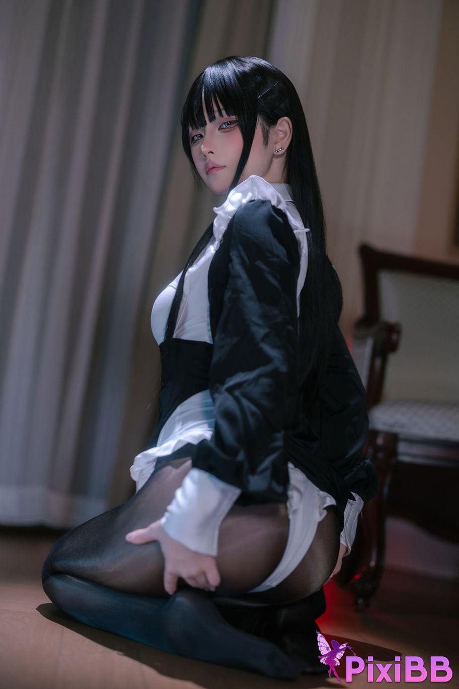 Cosplay Yuyu Black Silk Nun PixiBB.COM 036