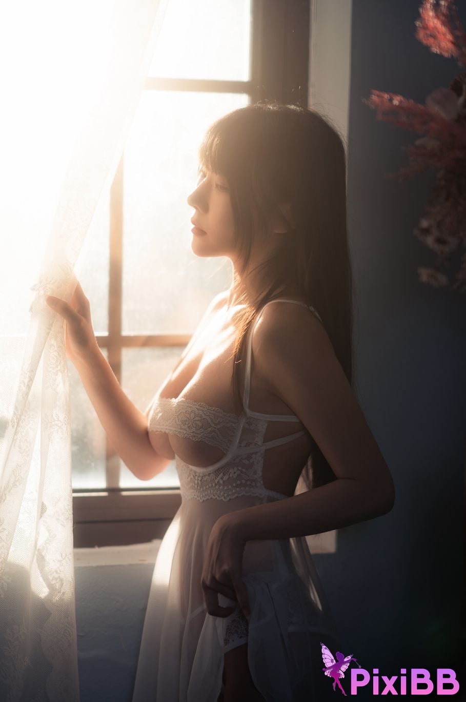 Cosplayer Vanilla Meow Lulu White silk gauze skirt PixiBB.COM 007