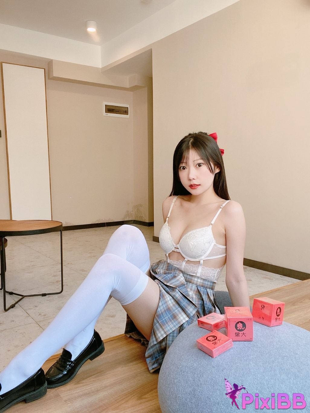 Cosplay Vanilla Meow Lulu Elephant JK Plaid Skirt PixiBB.COM 001