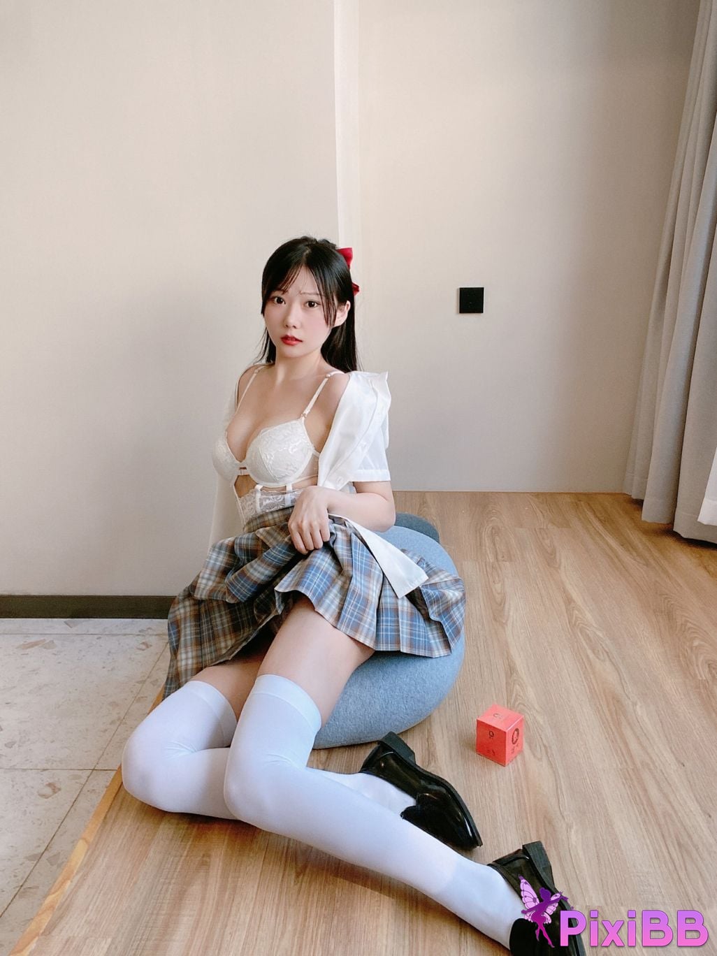 Cosplay Vanilla Meow Lulu Elephant JK Plaid Skirt PixiBB.COM 002