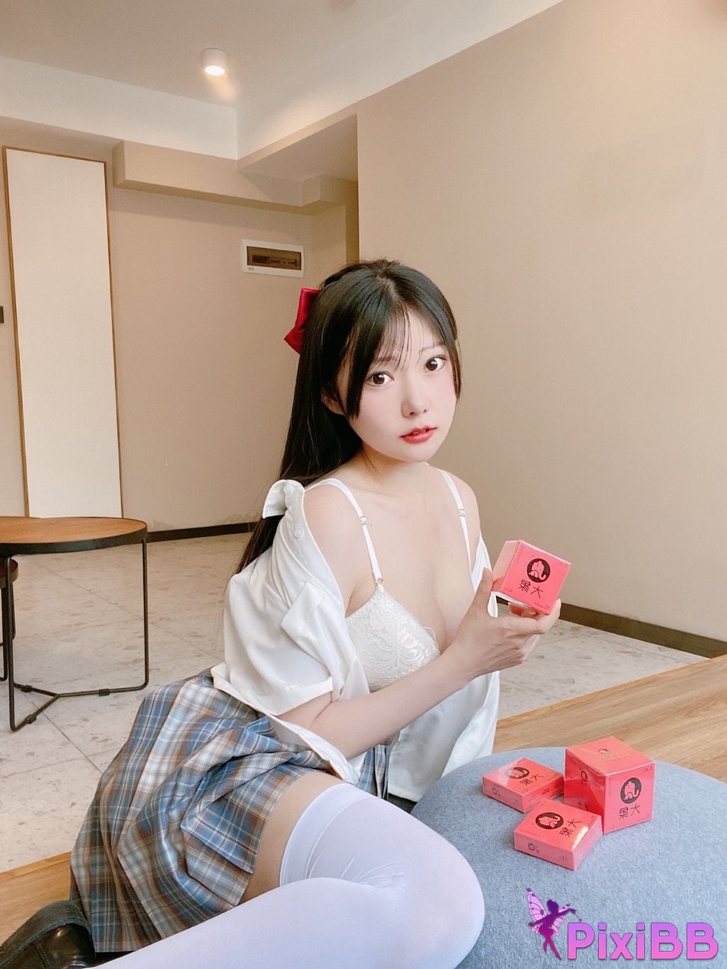 Cosplay Vanilla Meow Lulu Elephant JK Plaid Skirt PixiBB.COM 017