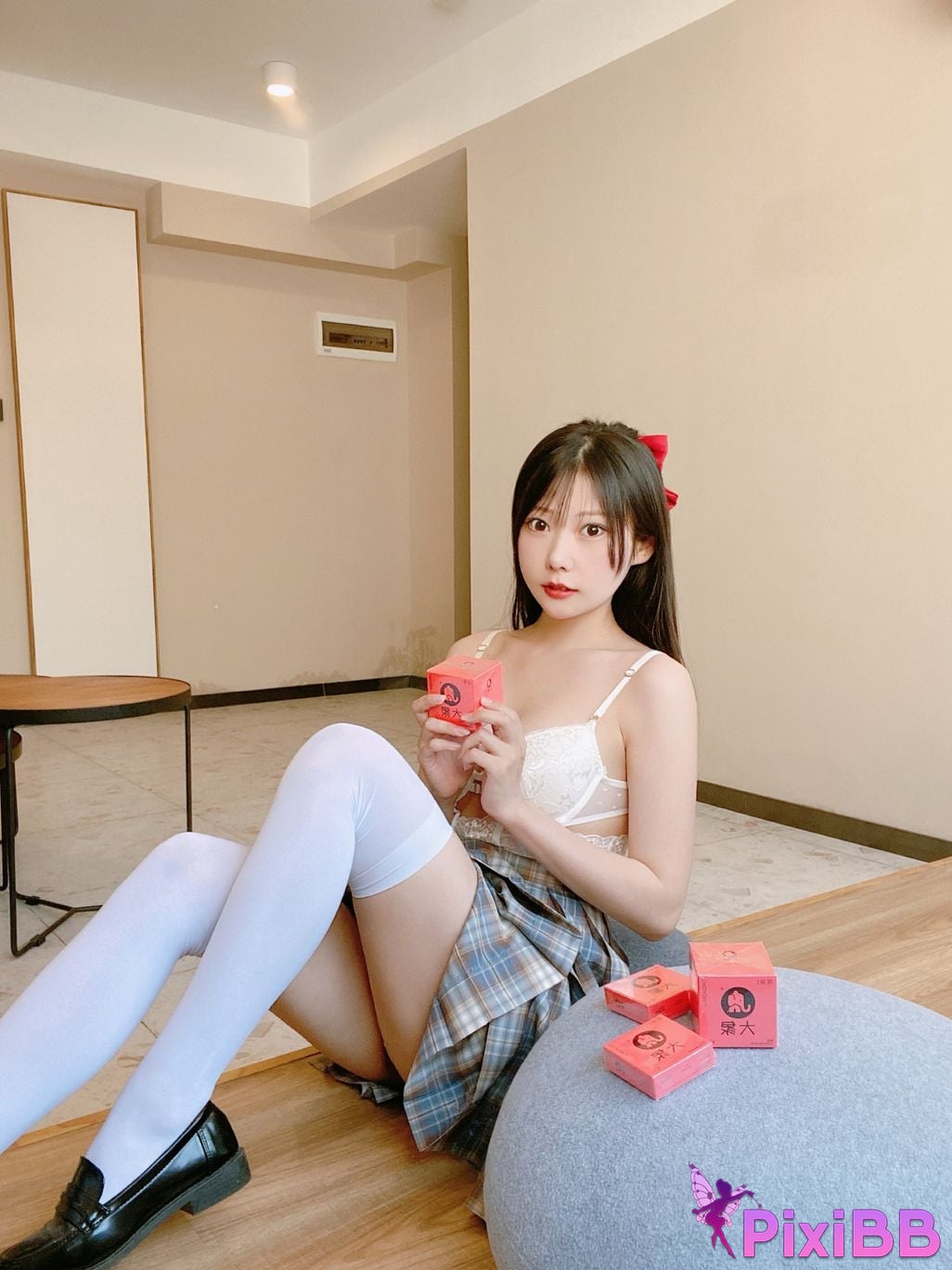 Cosplay Vanilla Meow Lulu Elephant JK Plaid Skirt PixiBB.COM 021