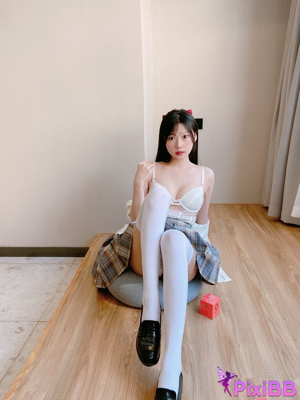 Cosplay Vanilla Meow Lulu Elephant JK Plaid Skirt PixiBB.COM 028