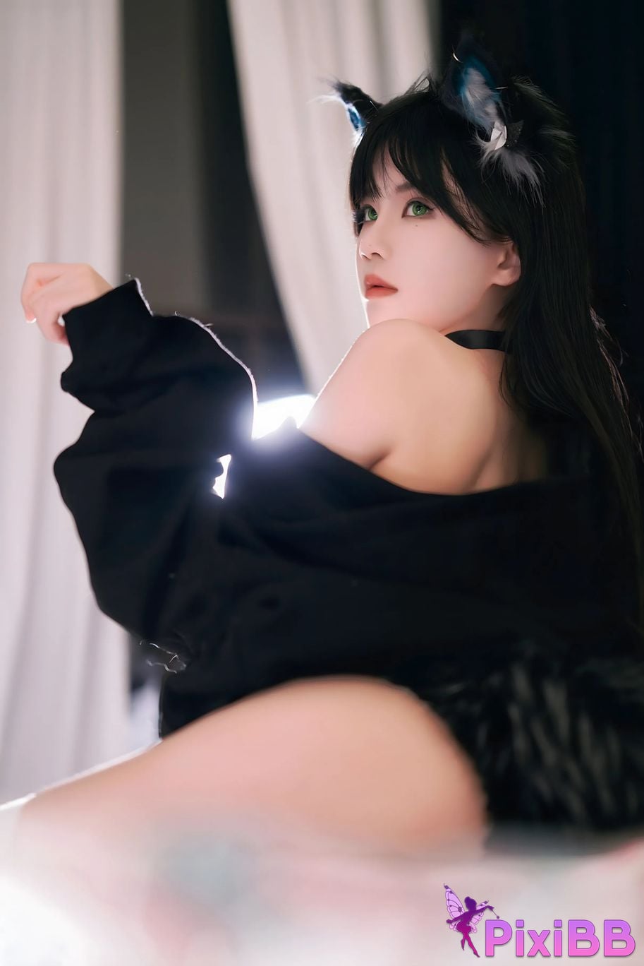 Cosplayer Sakura peach meow maine coon cat PixiBB.COM 007