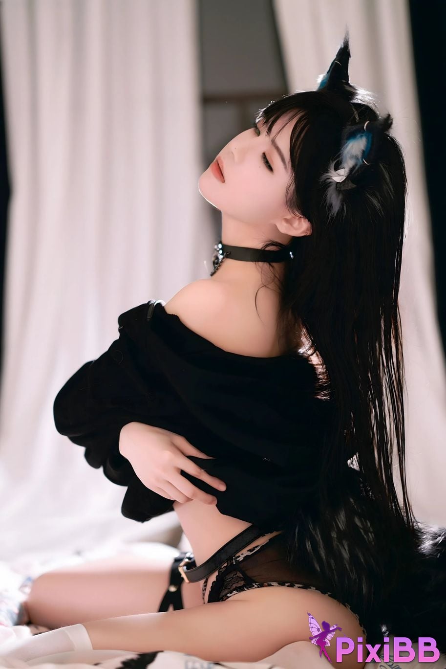 Cosplayer Sakura peach meow maine coon cat PixiBB.COM 020