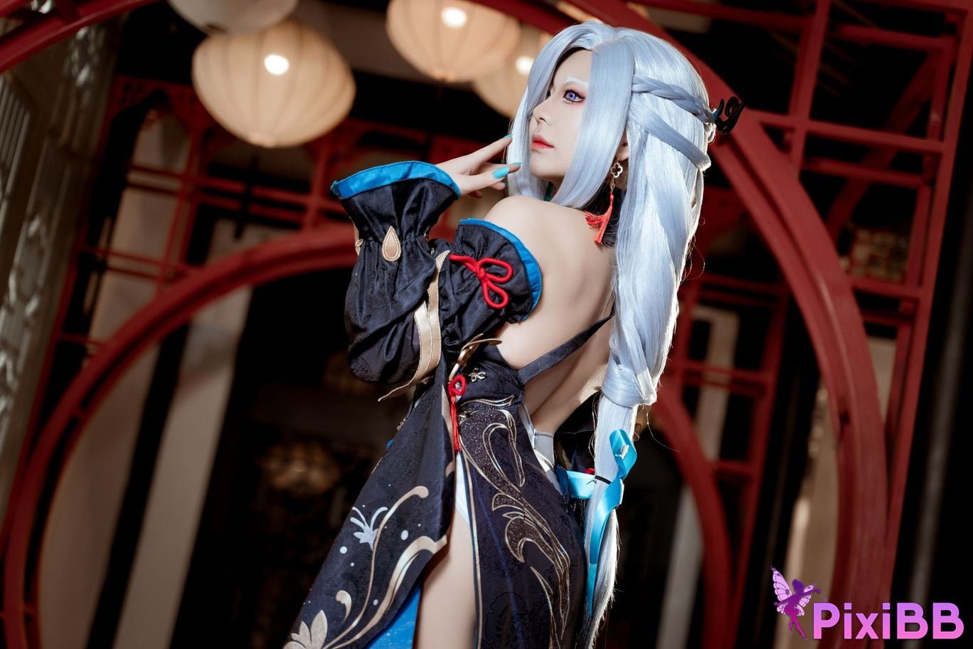 Cosplayer Husensen Genshin Shen He Cold Flower Dew PixiBB.COM 006