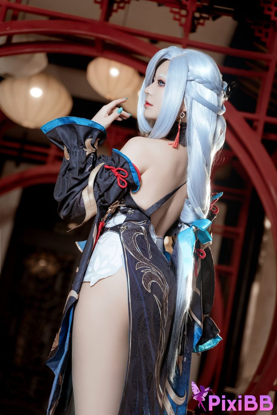 Cosplayer Husensen Genshin Shen He Cold Flower Dew PixiBB.COM 007