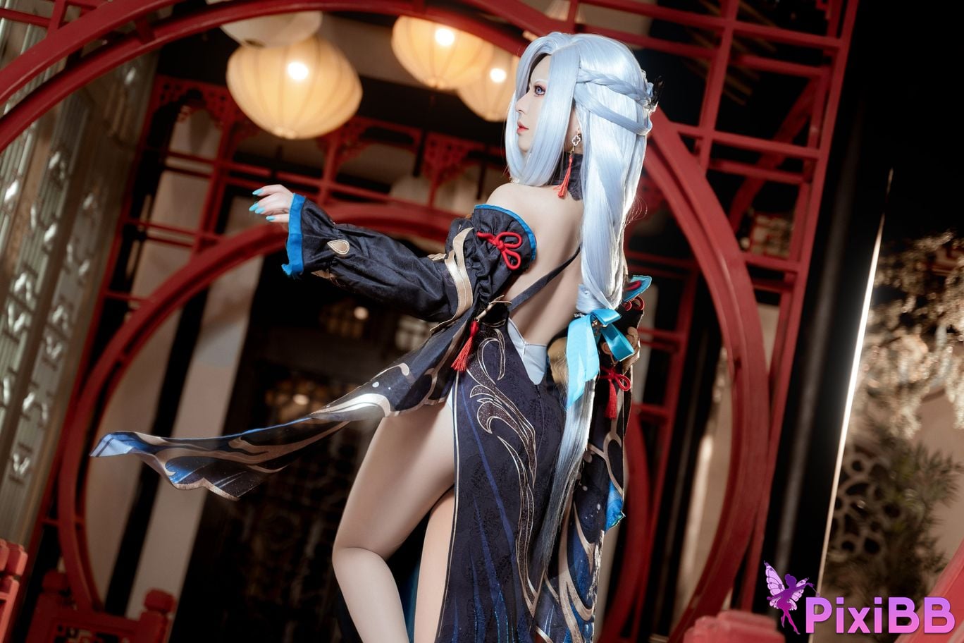 Cosplayer Husensen Genshin Shen He Cold Flower Dew PixiBB.COM 008