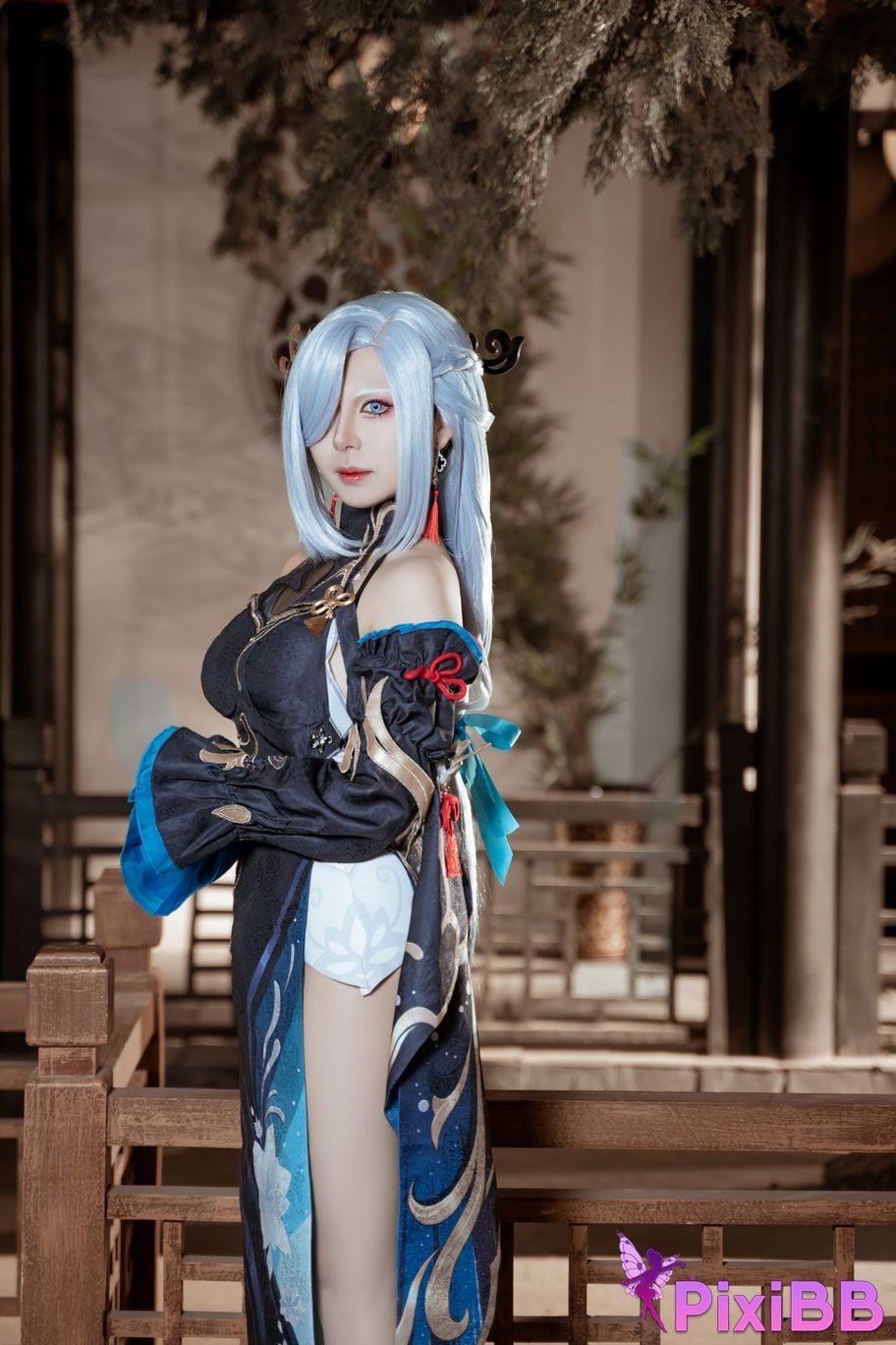 Cosplayer Husensen Genshin Shen He Cold Flower Dew PixiBB.COM 026