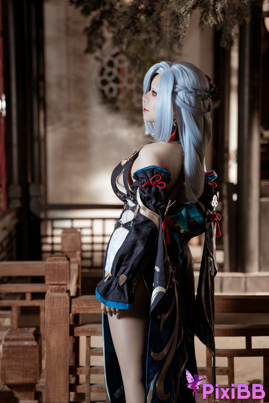 Cosplayer Husensen Genshin Shen He Cold Flower Dew PixiBB.COM 028