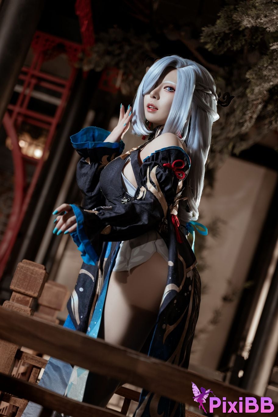Cosplayer Husensen Genshin Shen He Cold Flower Dew PixiBB.COM 032