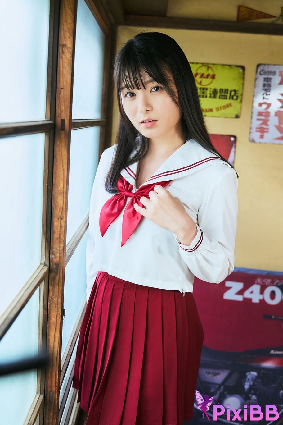 Japanese Idol Mizuki Hoshina Asa Gei Secret digital photo book Vol.4 Lets meet after school sister sailor special PixiBB.COM 035