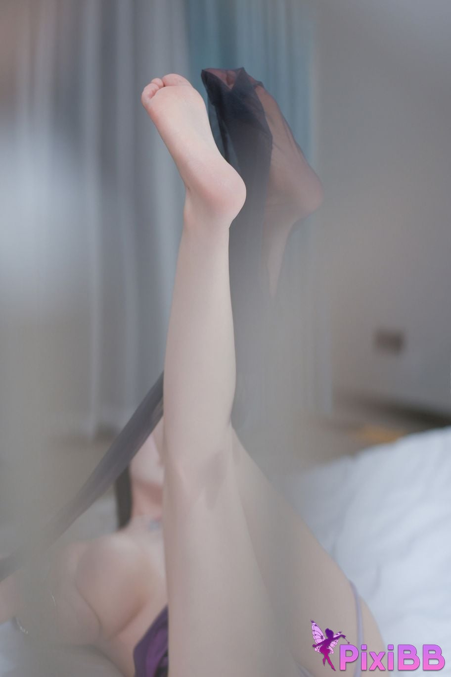 No watermark for in app purchases Zhu Ke Er Ker XIUREN model Purple suspenders PixiBB.COM 068