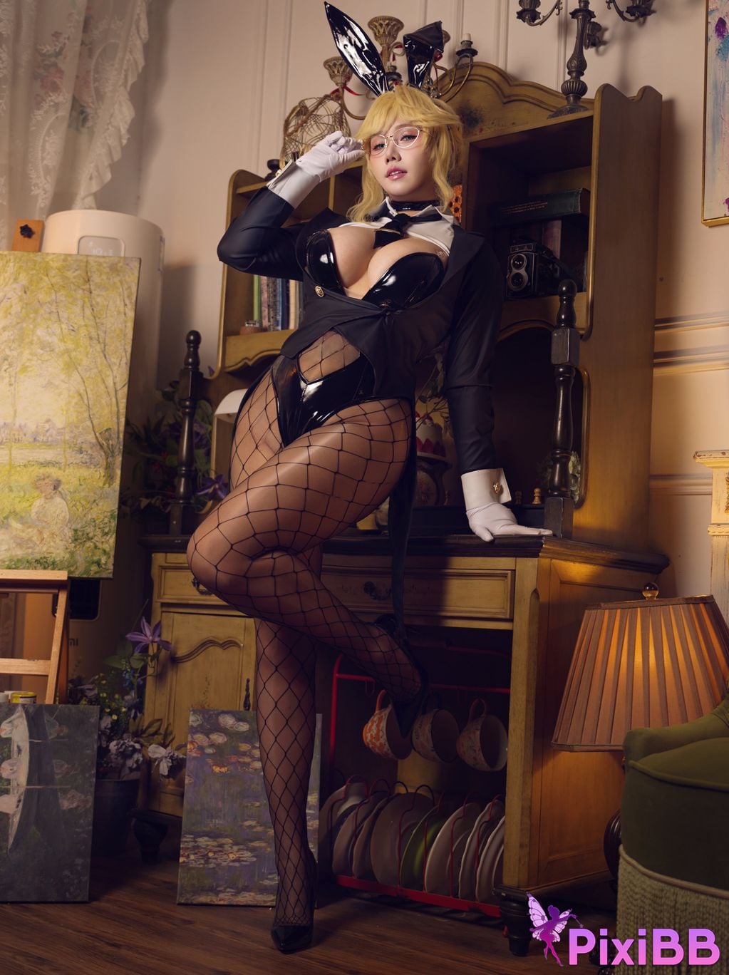 Cosplayer Mahua Sauce goddess of victory Nikki charity bunny girl PixiBB.COM 002