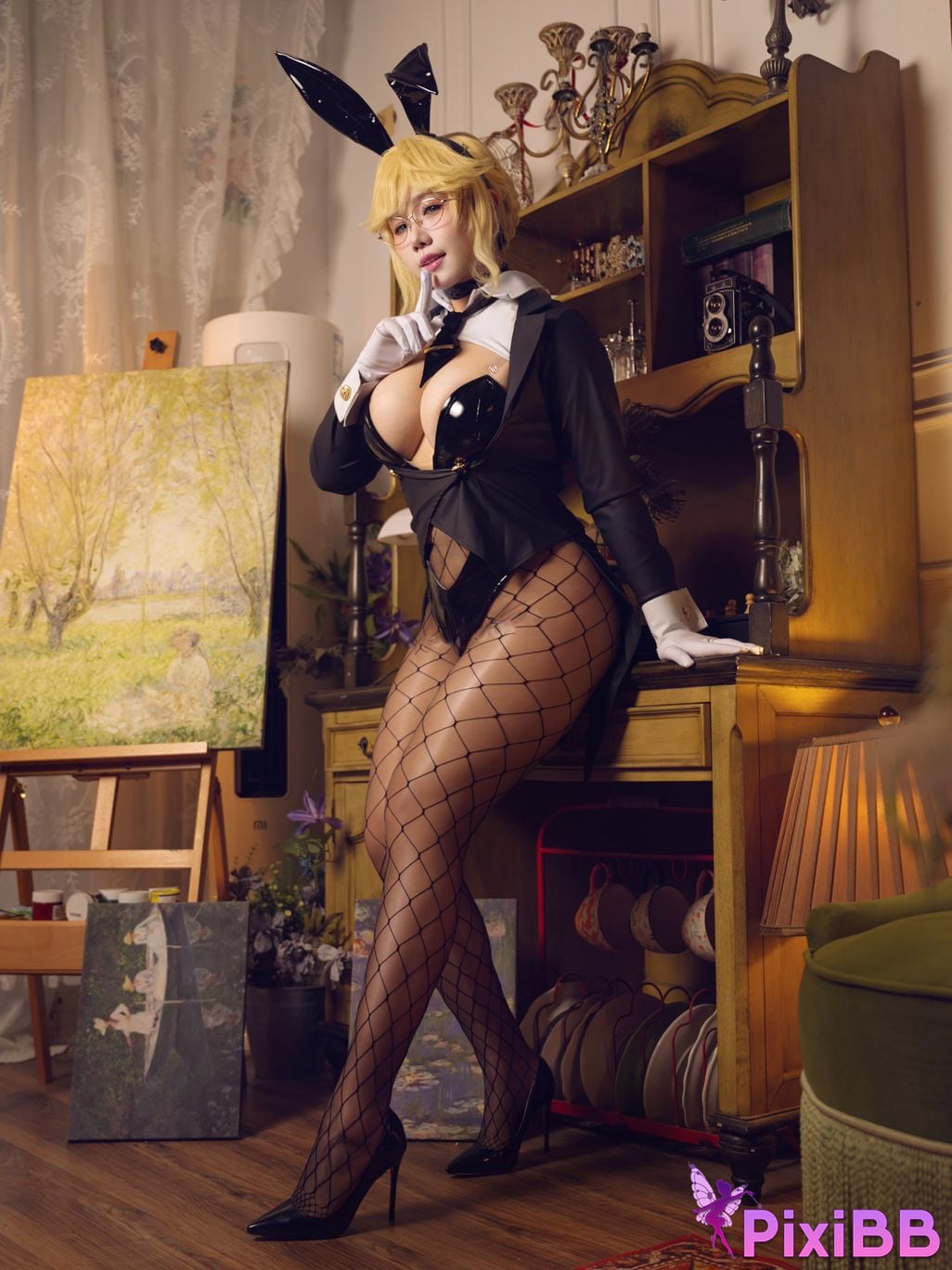 Cosplayer Mahua Sauce goddess of victory Nikki charity bunny girl PixiBB.COM 003