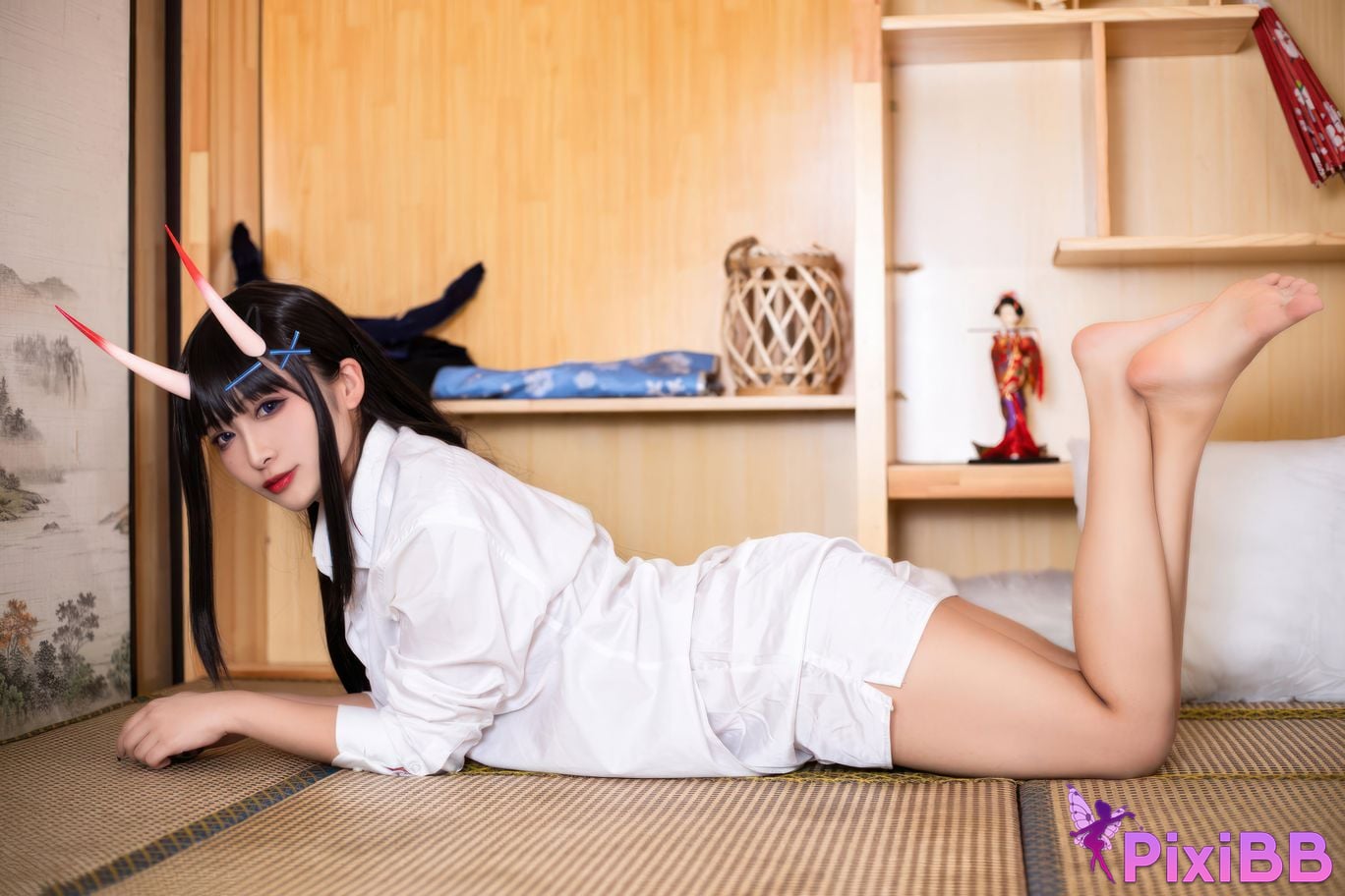 Cosplayer Luo Li LoLiSAMA azur lane Noshiro shirt PixiBB.COM 017