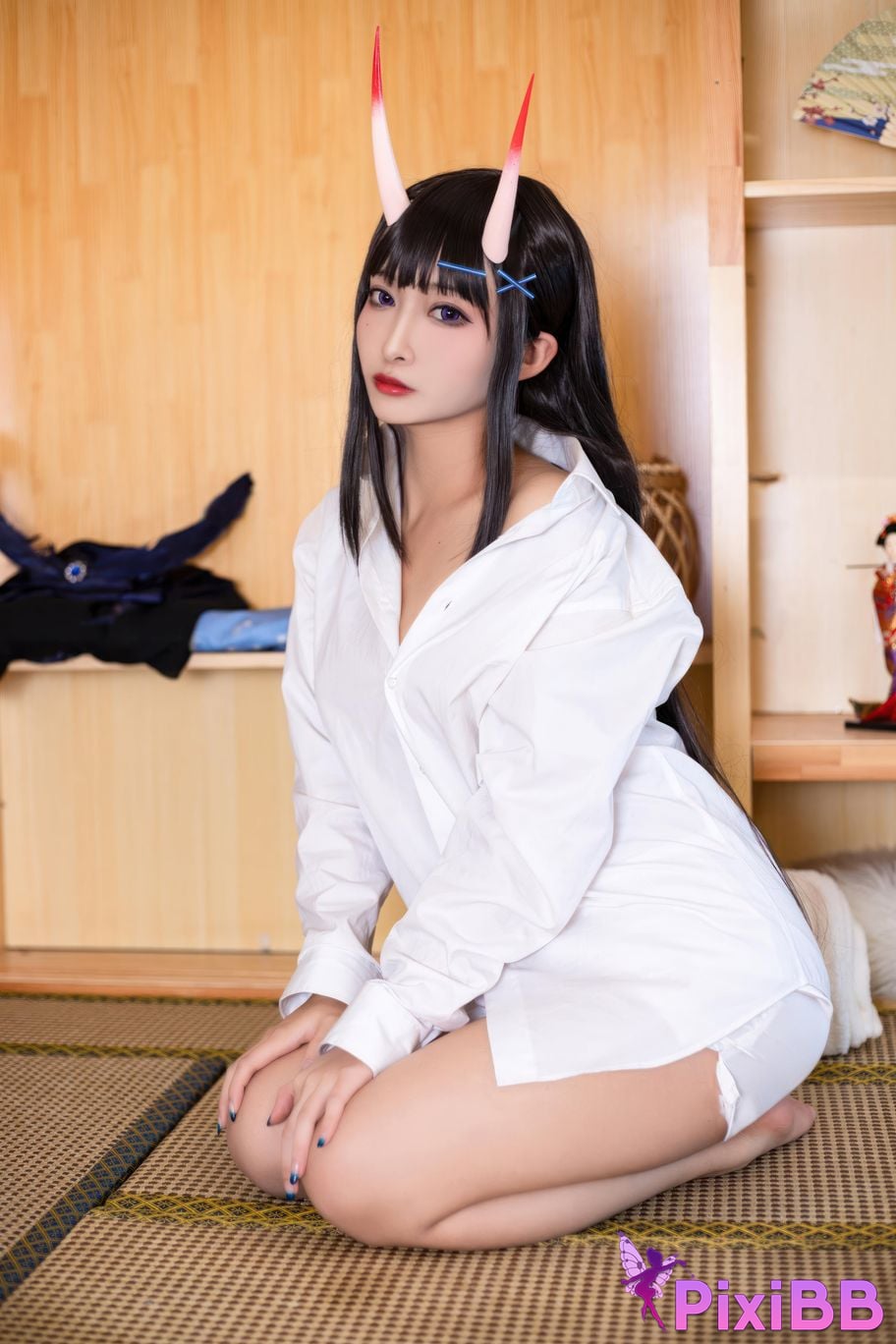 Cosplayer Luo Li LoLiSAMA azur lane Noshiro shirt PixiBB.COM 020