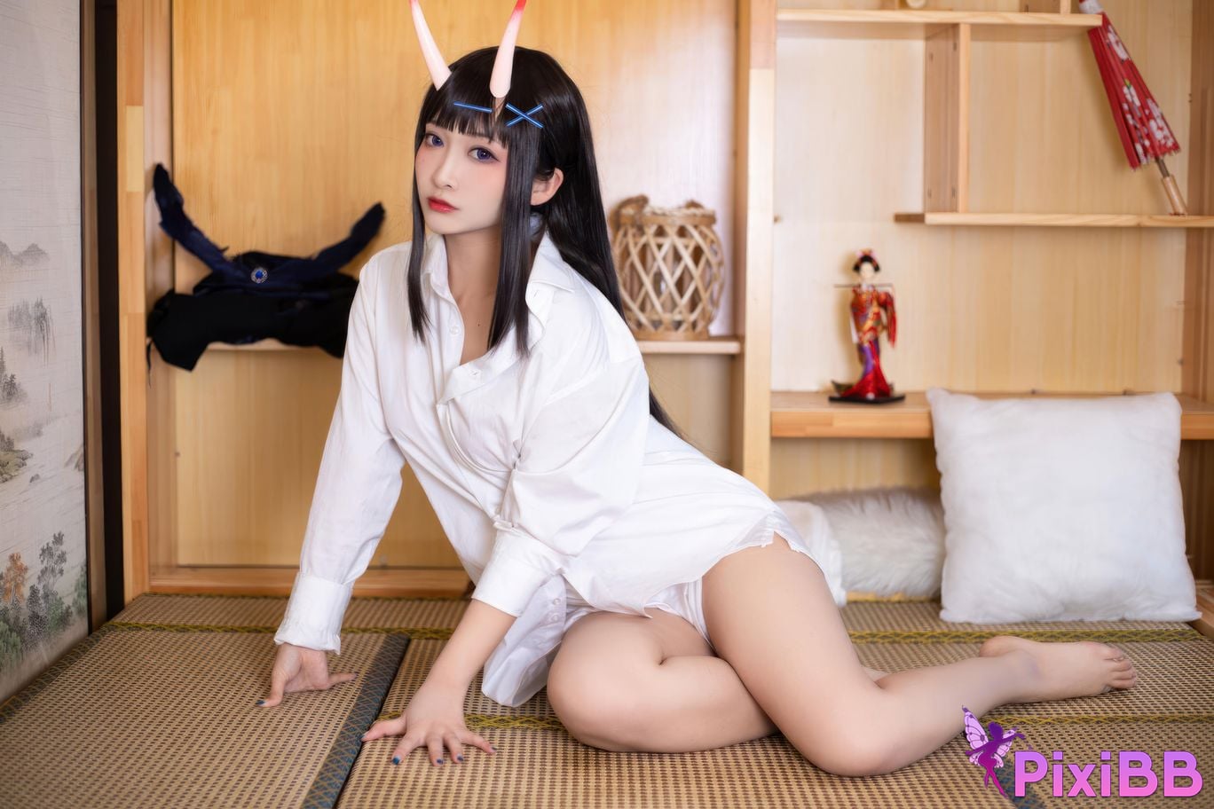 Cosplayer Luo Li LoLiSAMA azur lane Noshiro shirt PixiBB.COM 023
