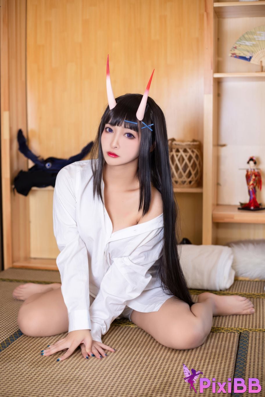 Cosplayer Luo Li LoLiSAMA azur lane Noshiro shirt PixiBB.COM 030