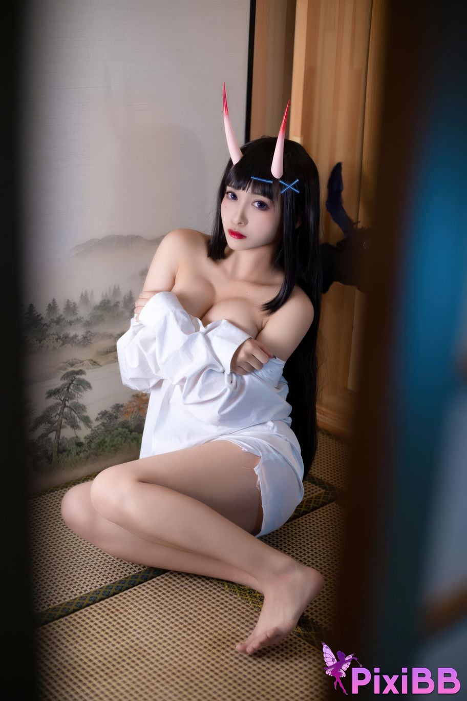 Cosplayer Luo Li LoLiSAMA azur lane Noshiro shirt PixiBB.COM 060