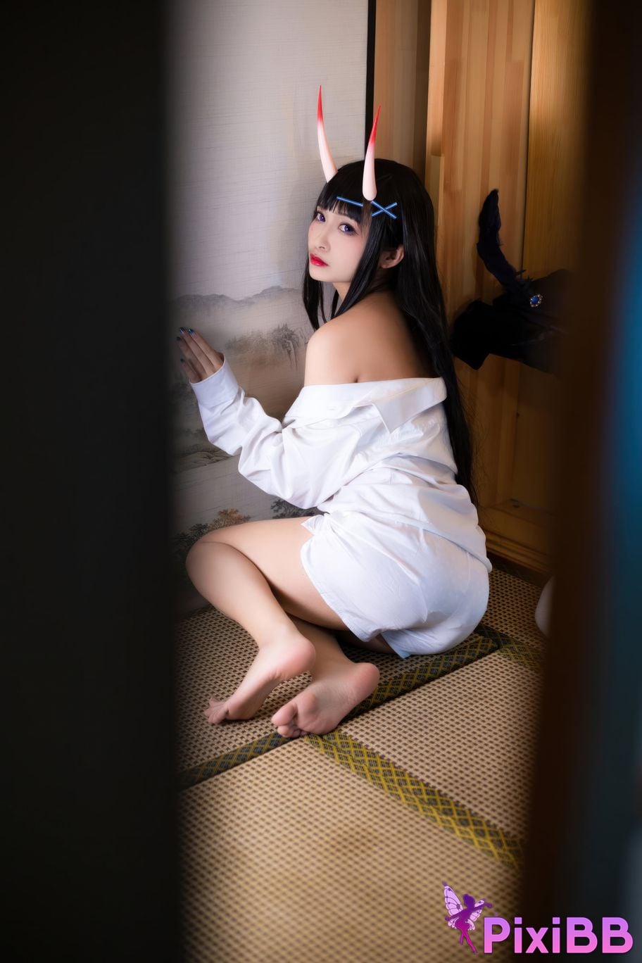 Cosplayer Luo Li LoLiSAMA azur lane Noshiro shirt PixiBB.COM 063