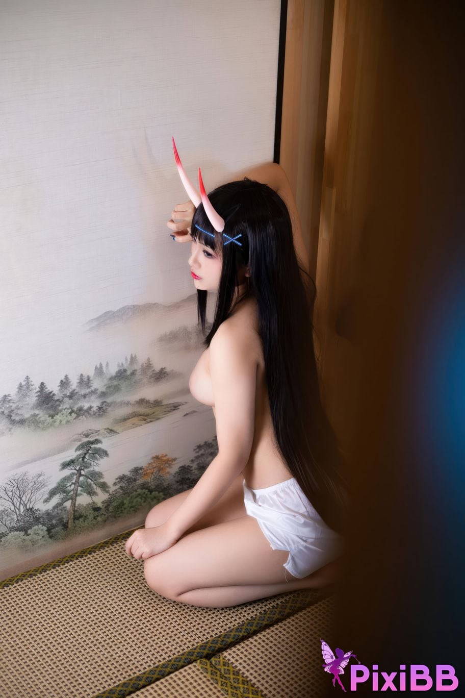 Cosplayer Luo Li LoLiSAMA azur lane Noshiro shirt PixiBB.COM 068