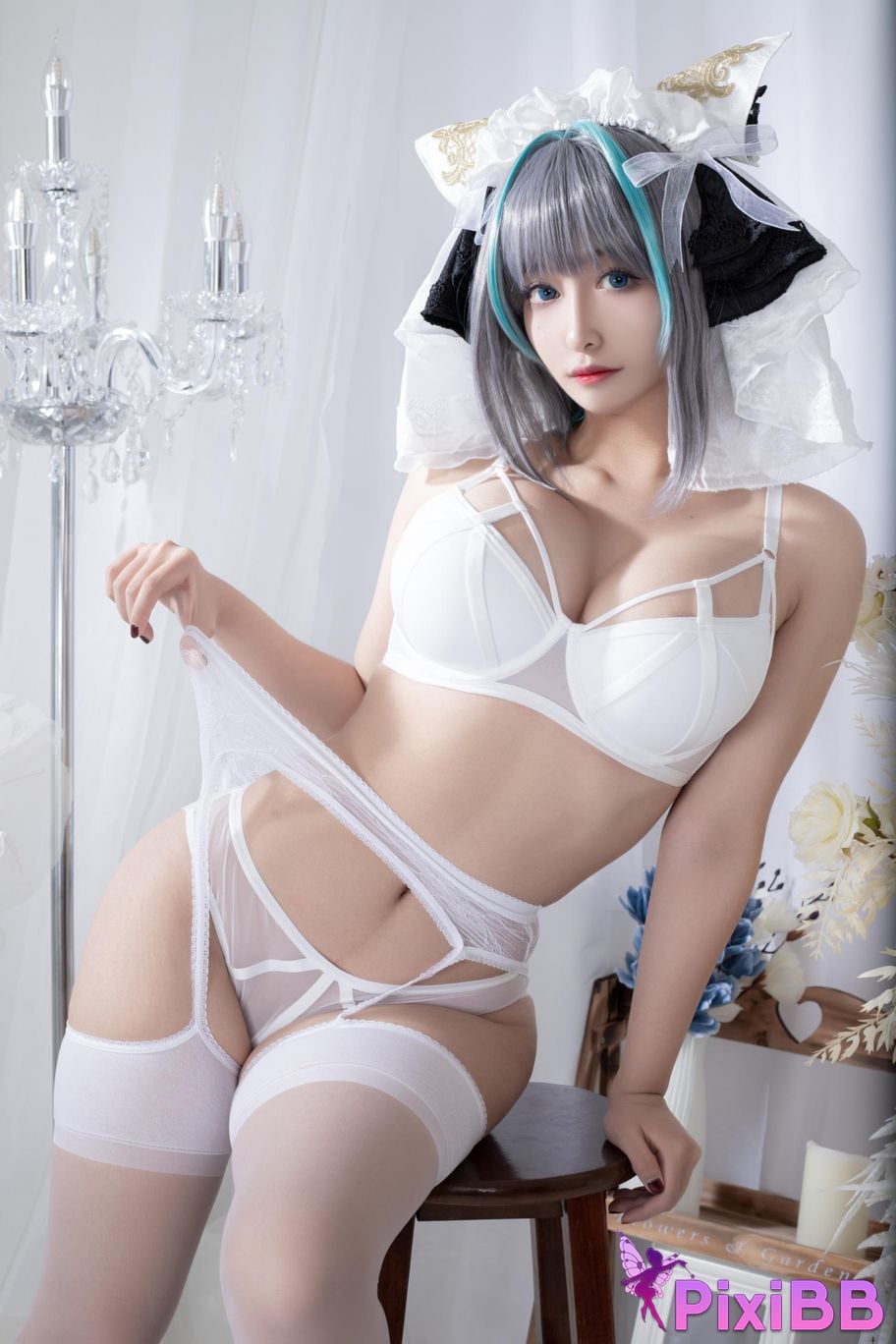 Cosplayer Luo Li LoLiSAMA Cheshire fan underwear PixiBB.COM 006