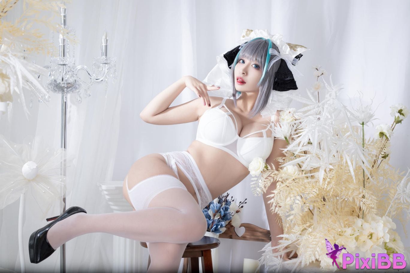 Cosplayer Luo Li LoLiSAMA Cheshire fan underwear PixiBB.COM 007