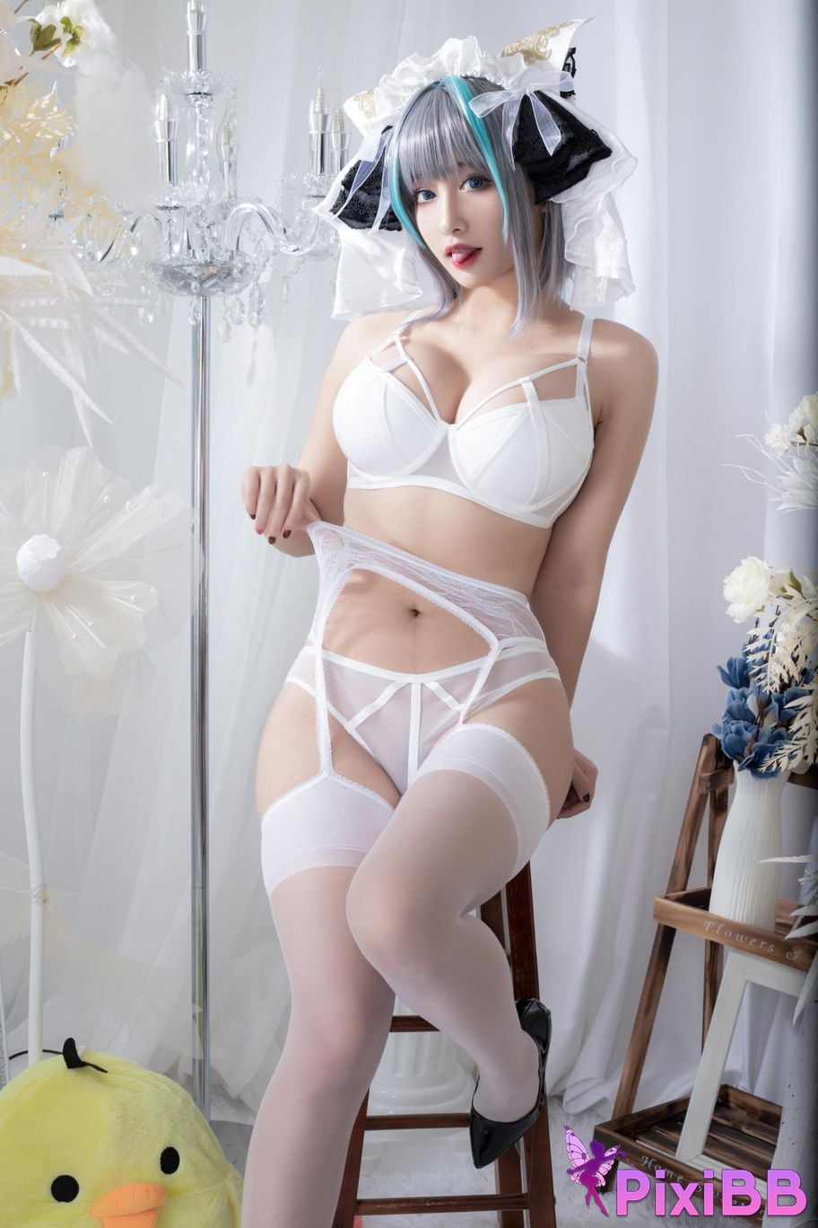 Cosplayer Luo Li LoLiSAMA Cheshire fan underwear PixiBB.COM 014