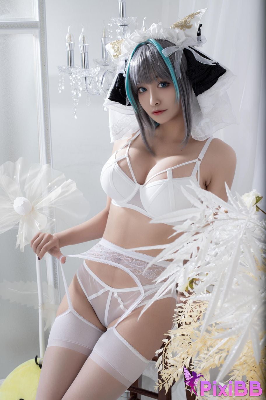 Cosplayer Luo Li LoLiSAMA Cheshire fan underwear PixiBB.COM 020
