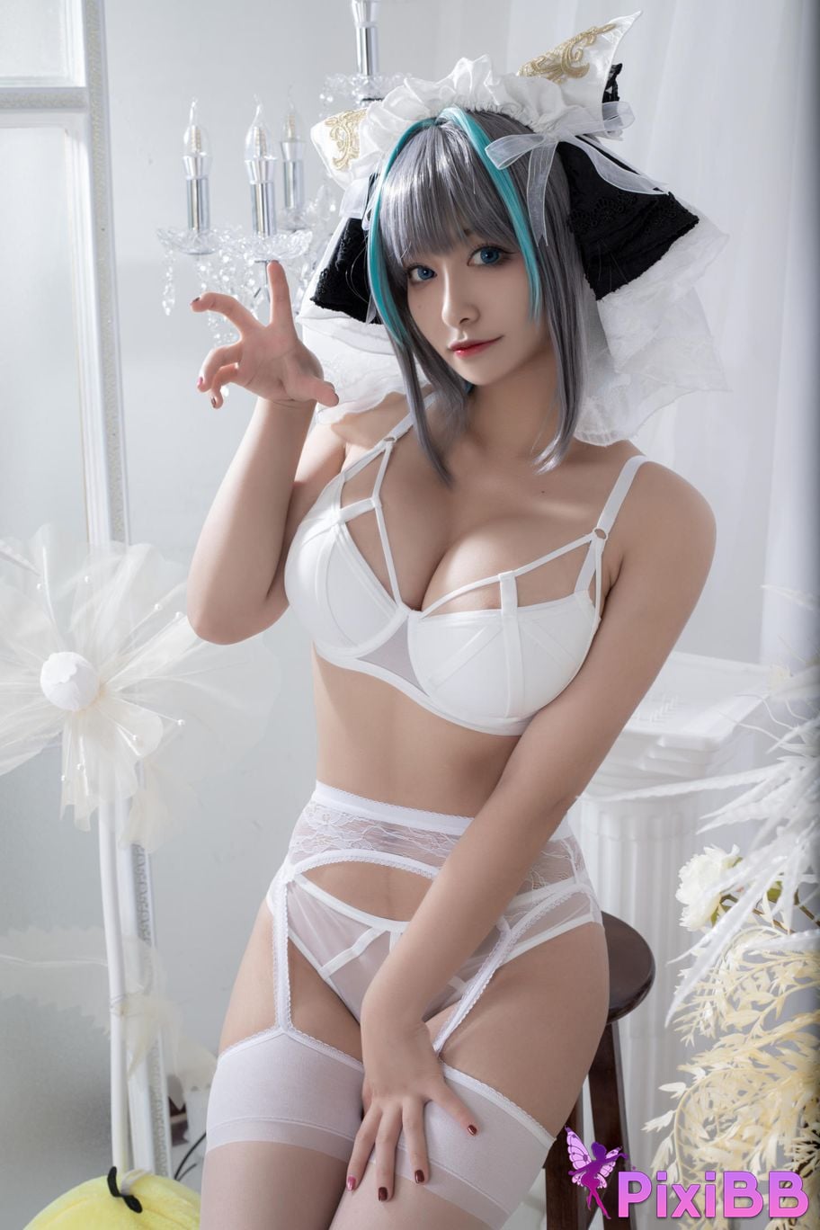 Cosplayer Luo Li LoLiSAMA Cheshire fan underwear PixiBB.COM 021