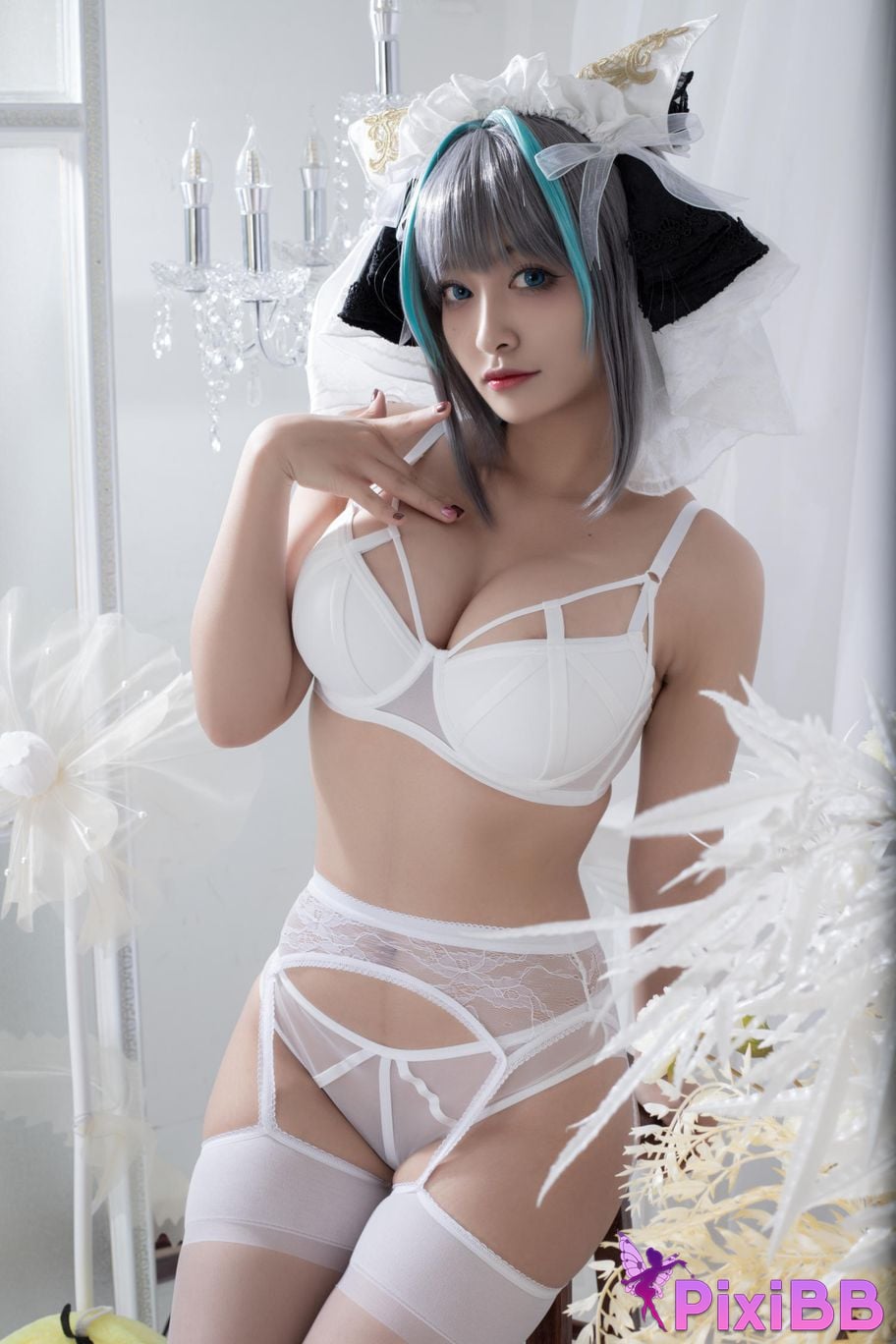 Cosplayer Luo Li LoLiSAMA Cheshire fan underwear PixiBB.COM 025
