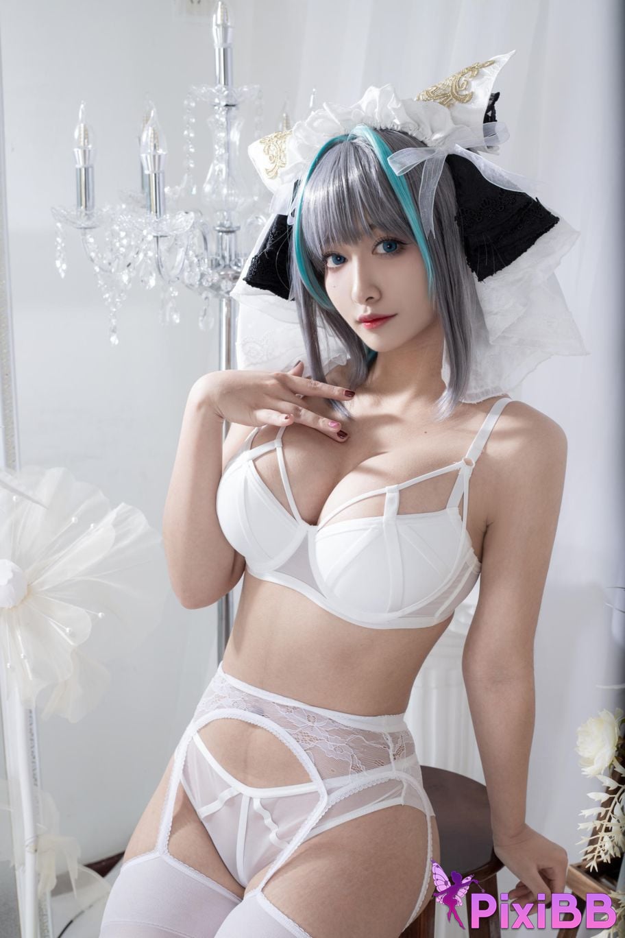 Cosplayer Luo Li LoLiSAMA Cheshire fan underwear PixiBB.COM 027