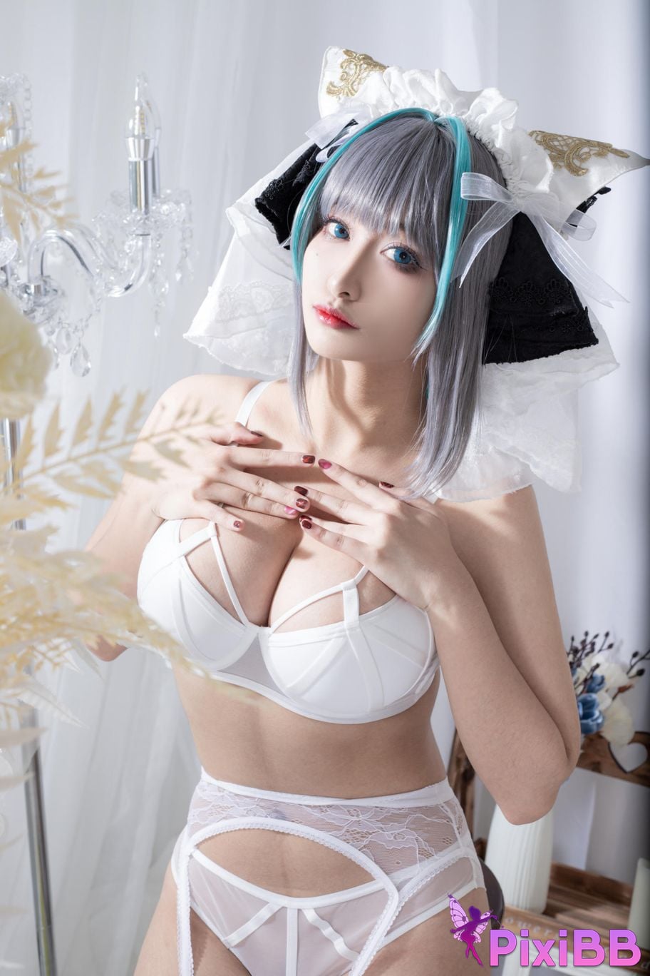 Cosplayer Luo Li LoLiSAMA Cheshire fan underwear PixiBB.COM 028