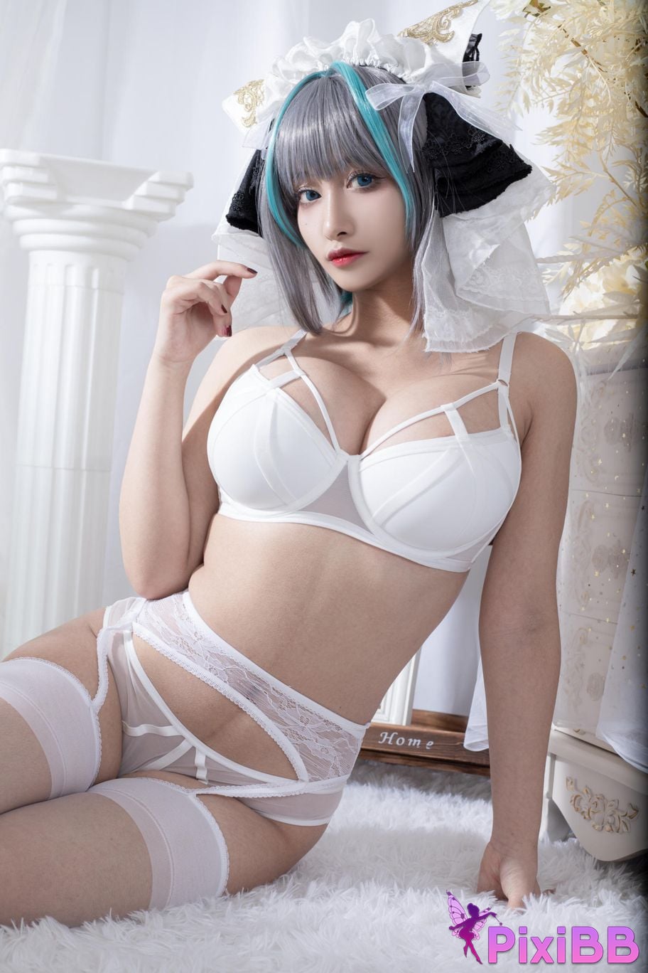 Cosplayer Luo Li LoLiSAMA Cheshire fan underwear PixiBB.COM 032