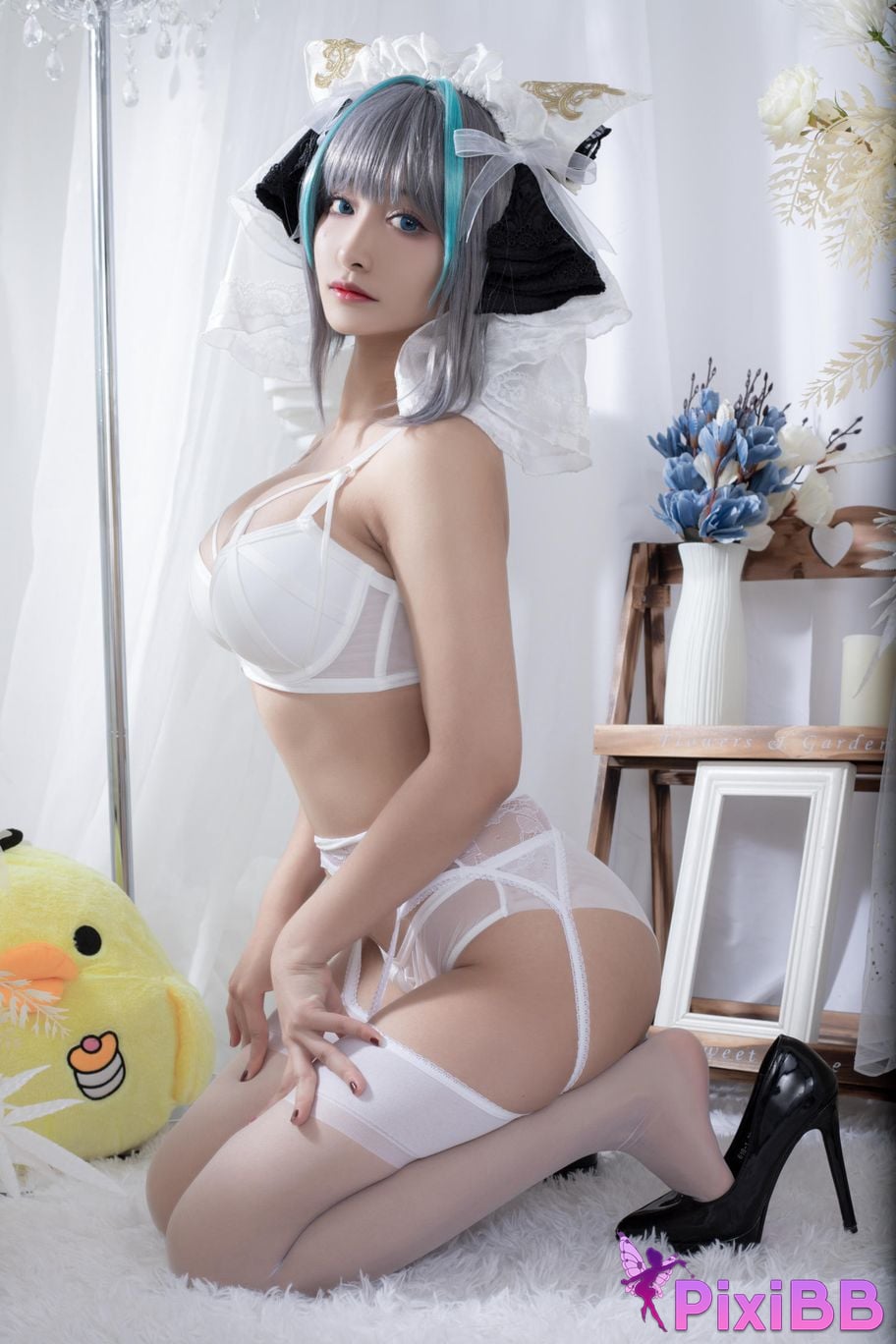 Cosplayer Luo Li LoLiSAMA Cheshire fan underwear PixiBB.COM 034