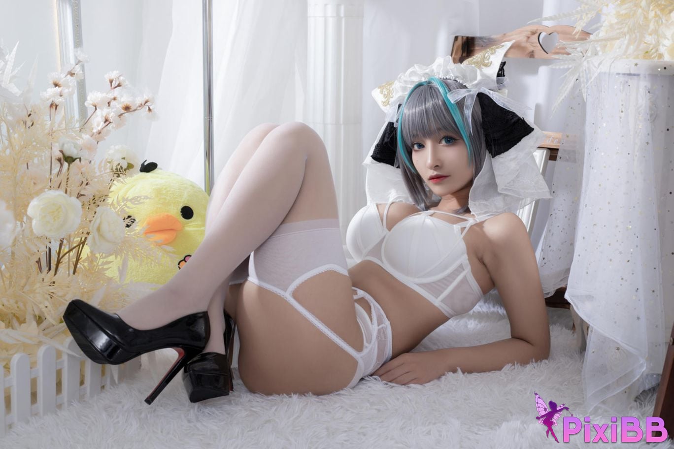 Cosplayer Luo Li LoLiSAMA Cheshire fan underwear PixiBB.COM 043